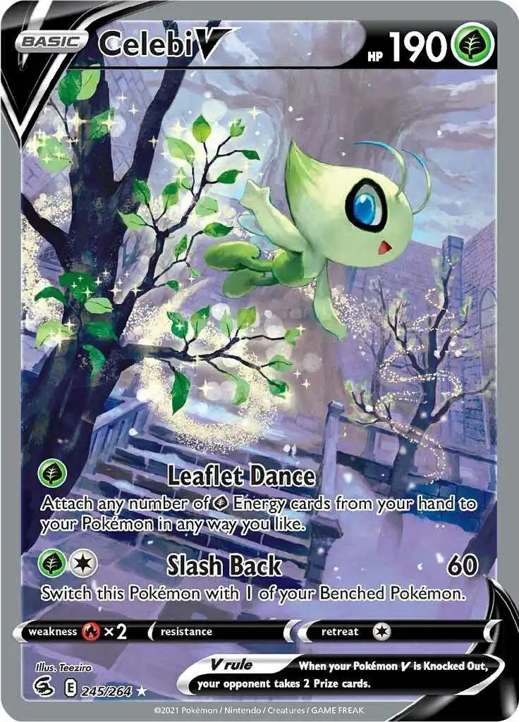 Pokemon Trading Card Game Sword & Shield Fusion Strike Ultra Rare Celebi V  #245 [Full Art]