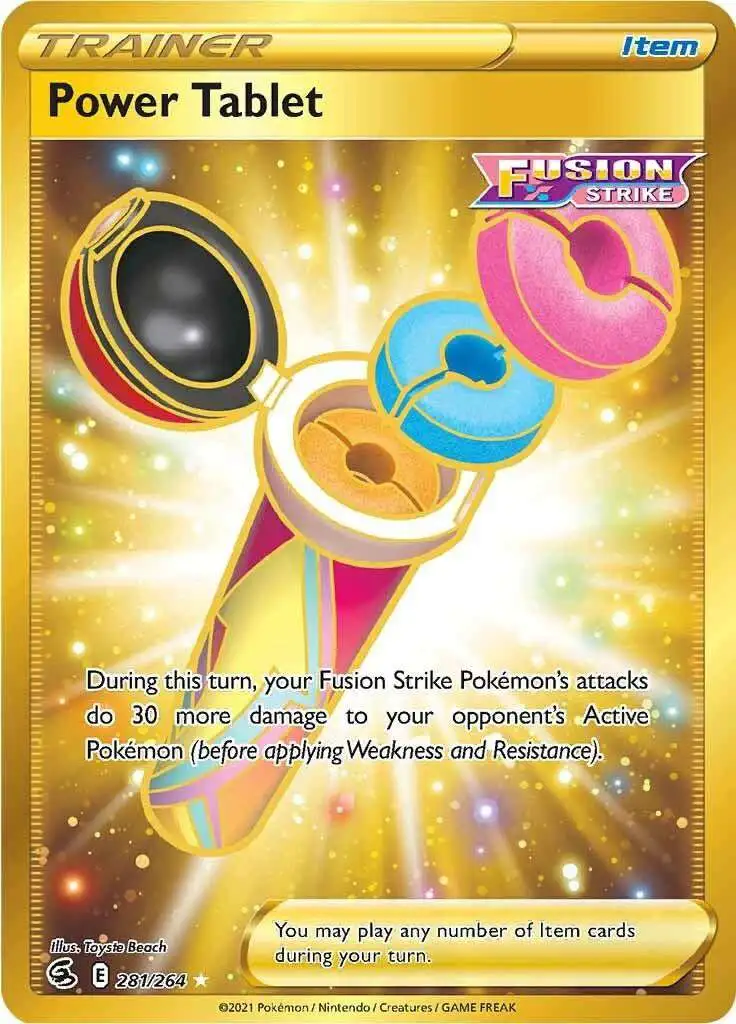 Pokemon Trading Card Game Sword & Shield Fusion Strike Secret Rare Power Tablet #281