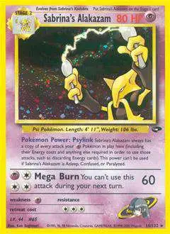 Pokemon Gym Challenge Single Card Rare Holo Sabrinas Alakazam 16 - ToyWiz