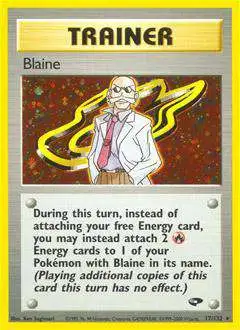 Pokemon Gym Challenge Single Card Holo Rare Blaine 17 Damaged - ToyWiz