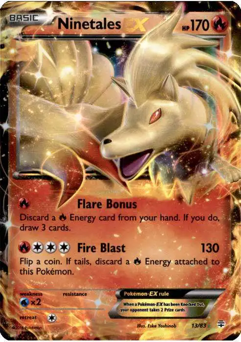 Pokemon X & Y Generations Ultra Rare Ninetales EX #13 [Lightly Played]