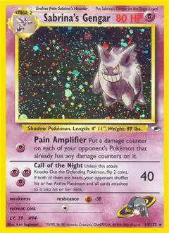 Pokemon Trading Card Game Gym Heroes Holo Rare Sabrina's Gengar #14 [Damaged]