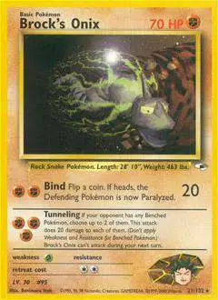 Pokemon Trading Card Game Gym Heroes Rare Brock's Onix #21
