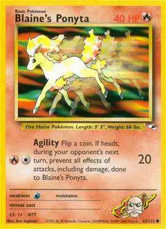 Pokemon Trading Card Game Gym Heroes Common Blaine's Ponyta #63