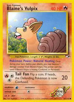 Pokemon Trading Card Game Gym Heroes Common Blaine's Vulpix #65 [Lightly Played]