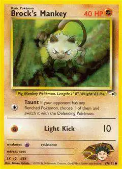 Pokemon Trading Card Game Gym Heroes Common Brock's Mankey #67 [Lightly Played]