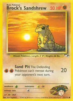 Pokemon Trading Card Game Gym Heroes Common Brock's Sandshrew #72