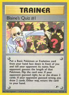Pokemon Trading Card Game Gym Heroes Rare Blaine's Quiz #1 #97