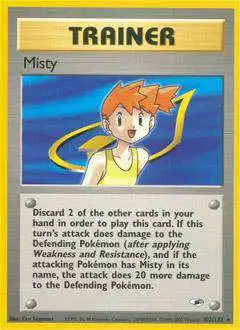 Pokemon Trading Card Game Gym Heroes Rare Misty #102 [Damaged]