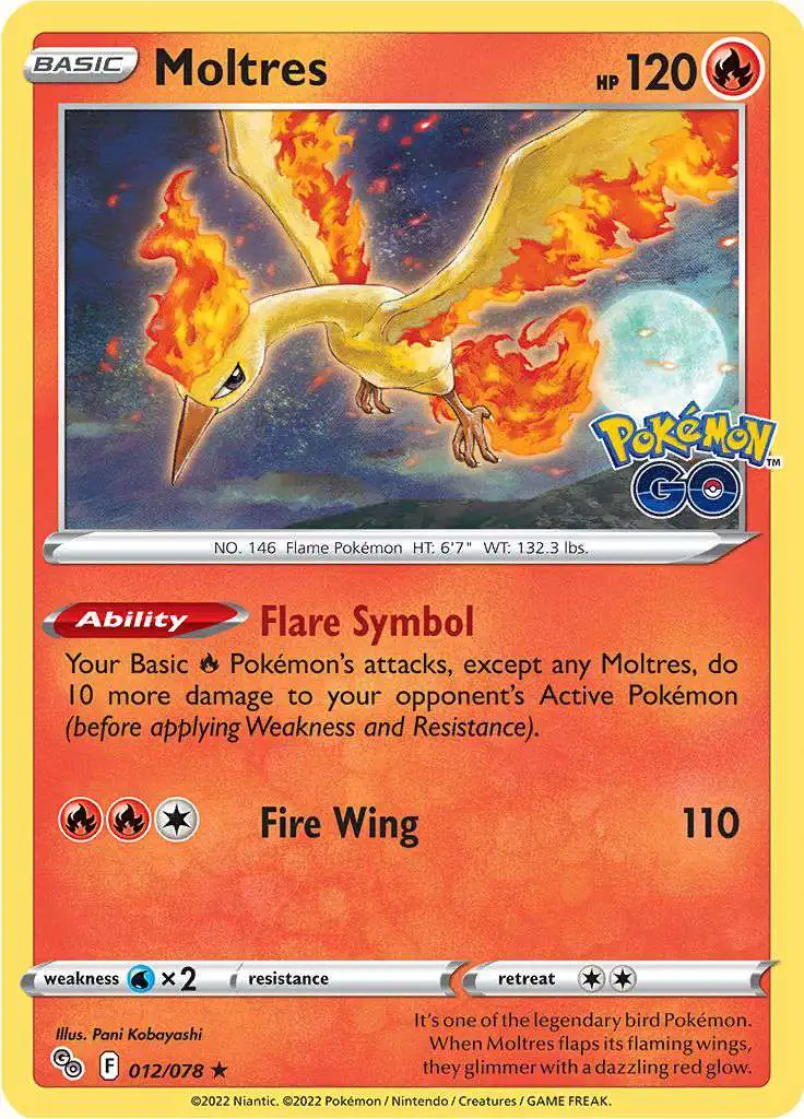 Trading Card Game Pokemon GO Rare Holo Moltres #12