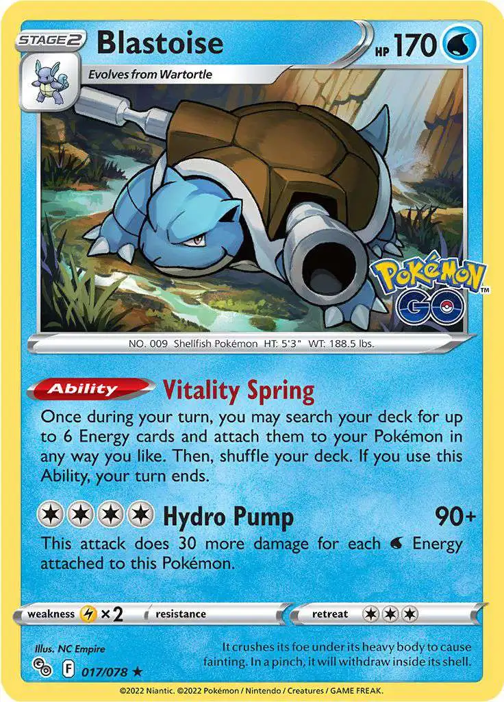 Trading Card Game Pokemon GO Rare Holo Blastoise #17