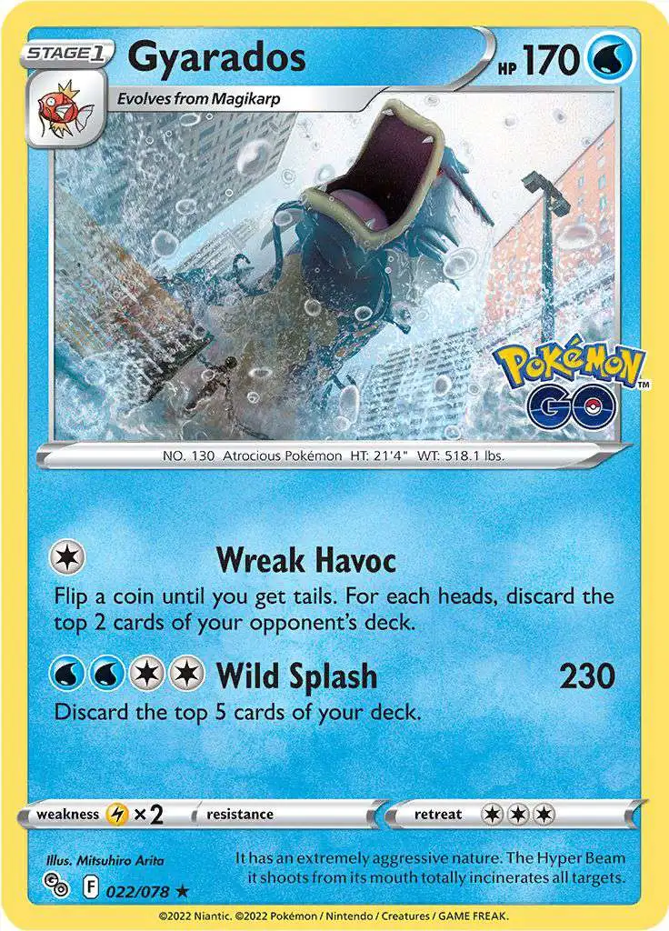 Trading Card Game Pokemon GO Rare Holo Gyarados #22