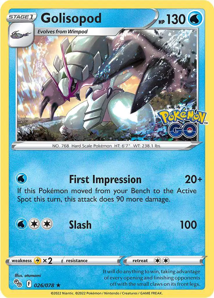 Trading Card Game Pokemon GO Rare Holo Golisopod #26