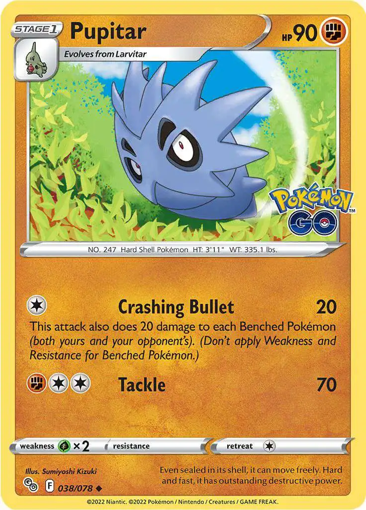 Trading Card Game Pokemon GO Uncommon Pupitar #38