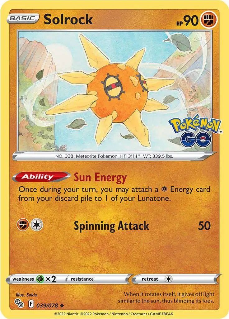 Trading Card Game Pokemon GO Uncommon Solrock #39