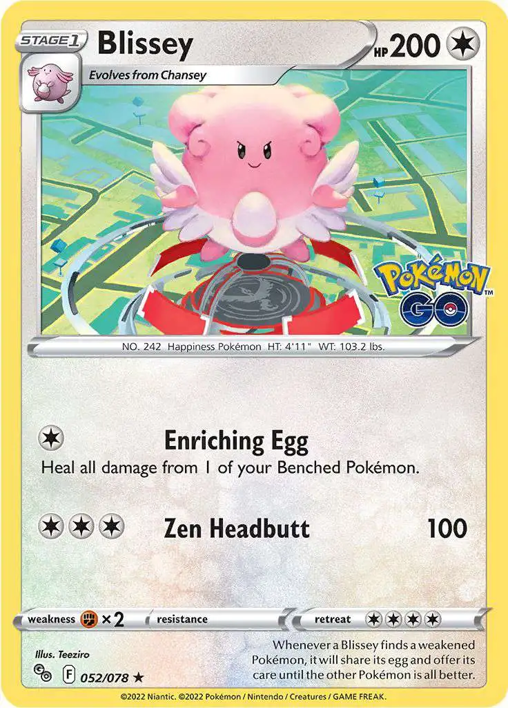 Trading Card Game Pokemon GO Holo Rare Blissey #52