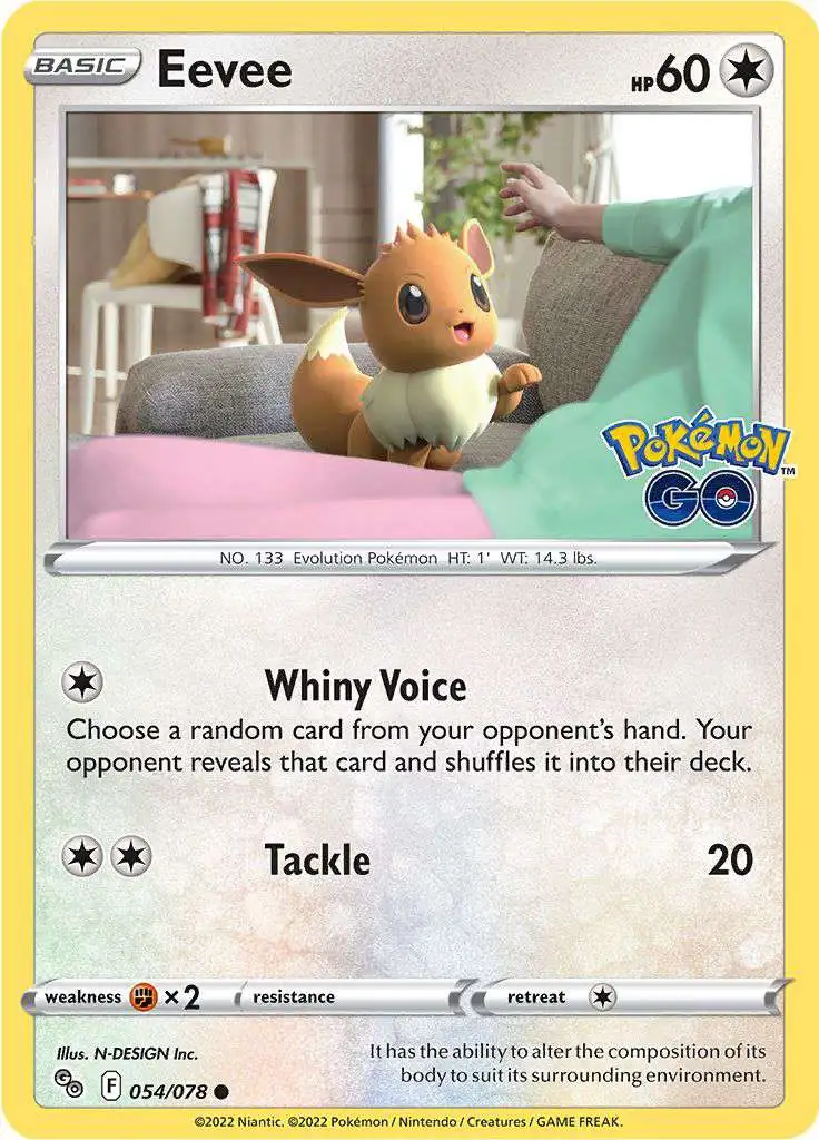 Pokemon Trading Card Game Pokemon GO Single Card Common Eevee 54 - ToyWiz