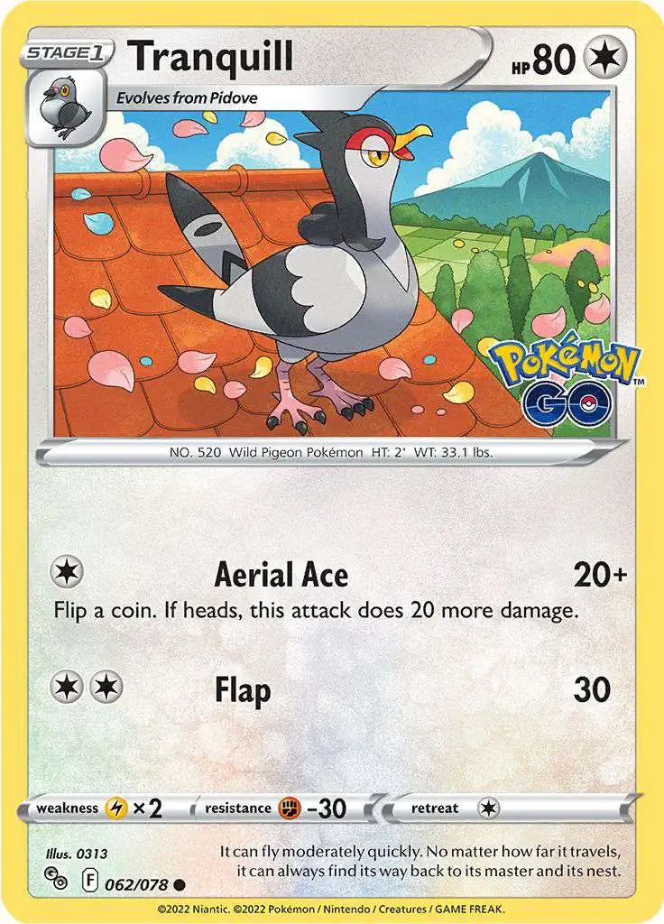 Trading Card Game Pokemon GO Common Tranquill #62