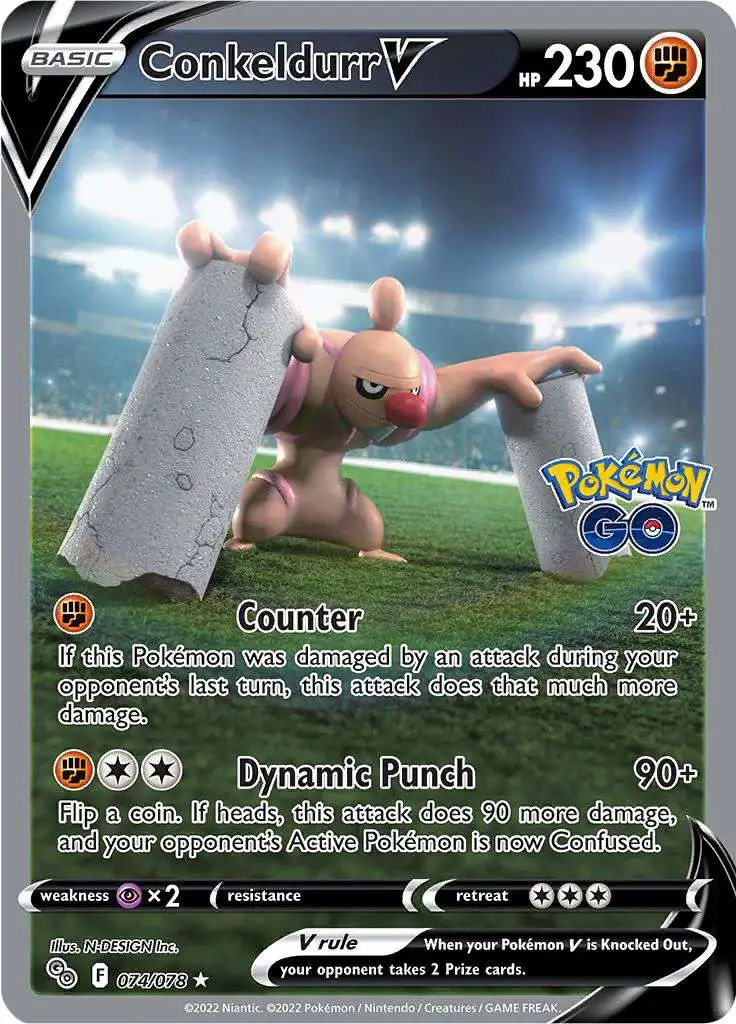 Trading Card Game Pokemon GO Ultra Rare Conkeldurr V #74 [Alternate Full  Art]