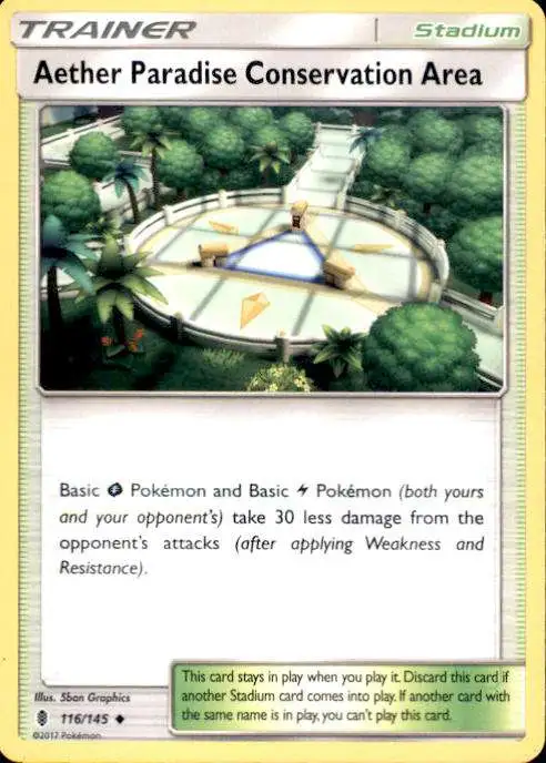 Pokemon Trading Card Game Sun & Moon Guardians Rising Uncommon Aether Paradise Conservation Area #116