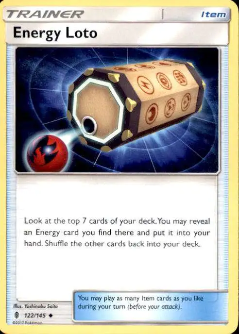 Pokemon Trading Card Game Sun & Moon Guardians Rising Uncommon Energy Loto #122