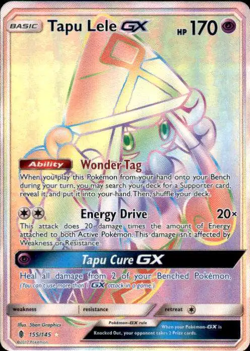 Pokemon Trading Card Game Sun & Moon Guardians Rising Hyper Rare Tapu Lele GX #155
