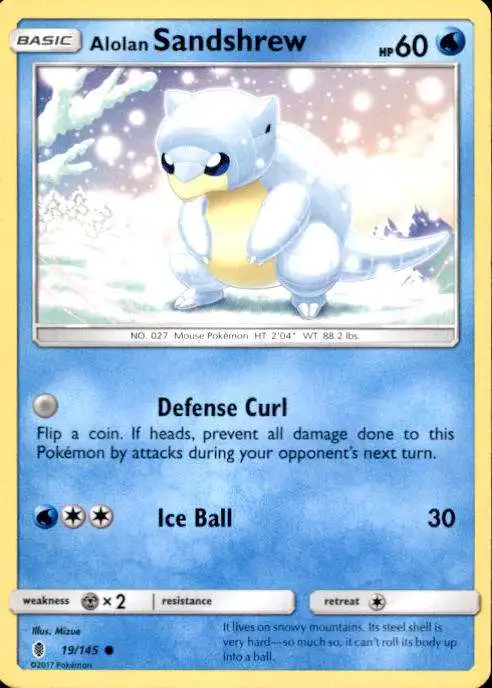 Pokemon Trading Card Game Sun & Moon Guardians Rising Common Alolan Sandshrew #19