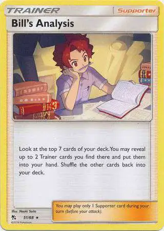 Pokemon Trading Card Game Hidden Fates Rare Bill's Analysis #51