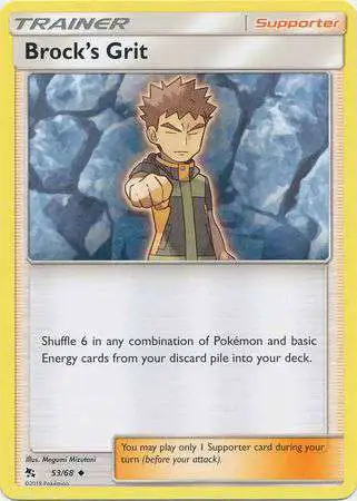 Pokemon Trading Card Game Hidden Fates Uncommon Brock's Grit #53