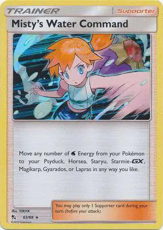 Pokemon Trading Card Game Hidden Fates Holo Rare Misty's Water Command #63