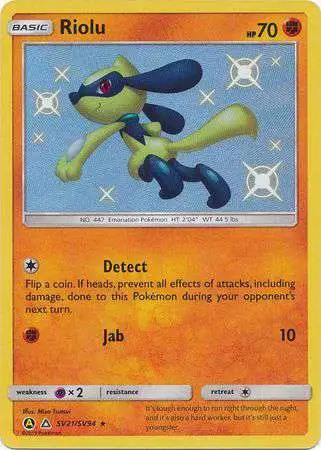 Pokemon Trading Card Game Hidden Fates Shiny Rare Riolu SV21