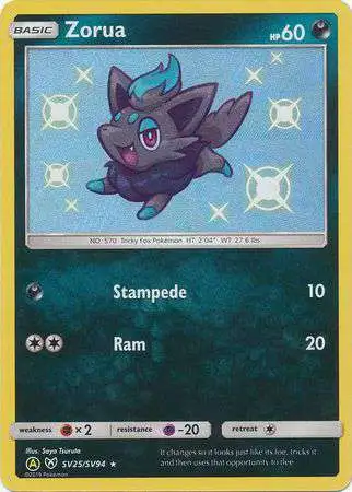 Pokemon Trading Card Game Hidden Fates Shiny Rare Zorua SV25