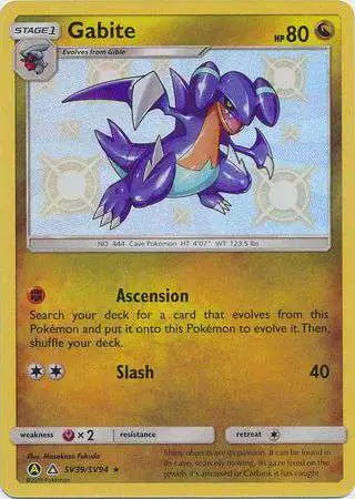 Pokemon Trading Card Game Hidden Fates Shiny Rare Gabite SV39