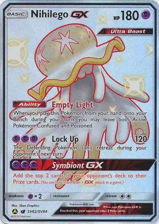 Pokemon Trading Card Game Hidden Fates Ultra Rare Nihilego GX SV62