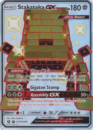 Pokemon Trading Card Game Hidden Fates Ultra Rare Stakataka GX SV74