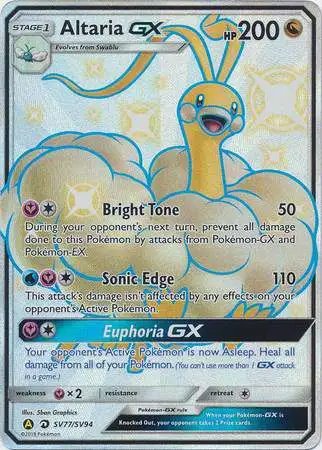 Pokemon Trading Card Game Hidden Fates Ultra Rare Altaria GX SV77