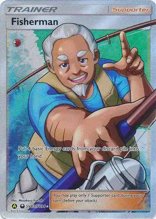 Pokemon Trading Card Game Hidden Fates Ultra Rare Fisherman SV83