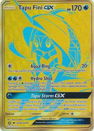 Pokemon Trading Card Game Hidden Fates Secret Rare Tapu Fini GX SV92