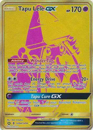 Pokemon Trading Card Game Hidden Fates Secret Rare Tapu Lele GX SV94