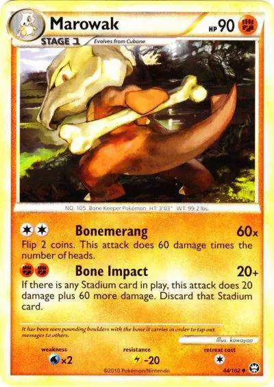 Pokemon HeartGold & Soulsilver Triumphant Uncommon Marowak #44