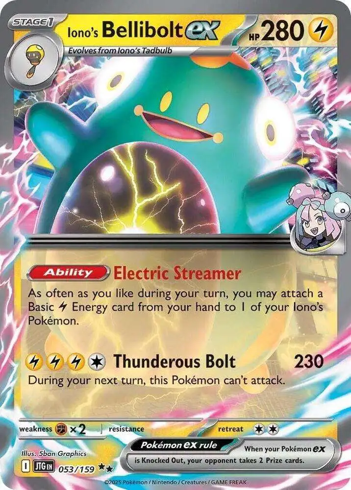 Pokemon Trading Card Game Journey Together Double Rare Iono's Bellibolt ex #53