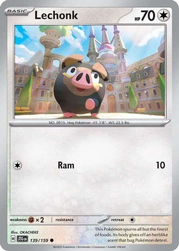 Pokemon Trading Card Game Journey Together Single Card Common Lechonk 139 -  ToyWiz