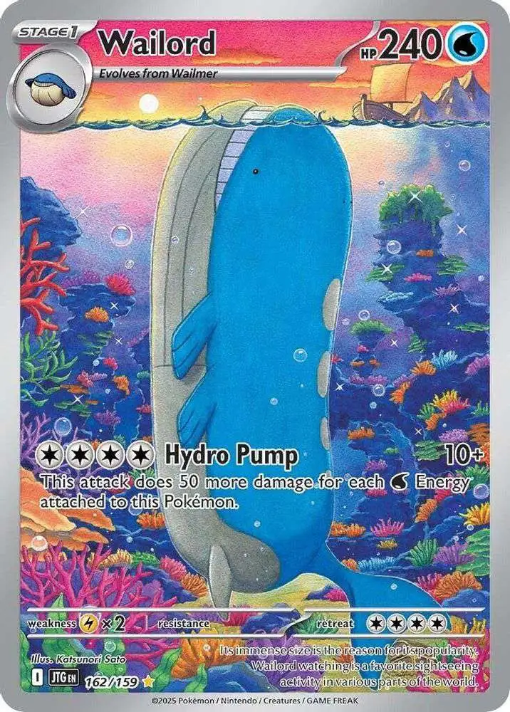 Pokemon Trading Card Game Journey Together Illustration Rare Wailord #162