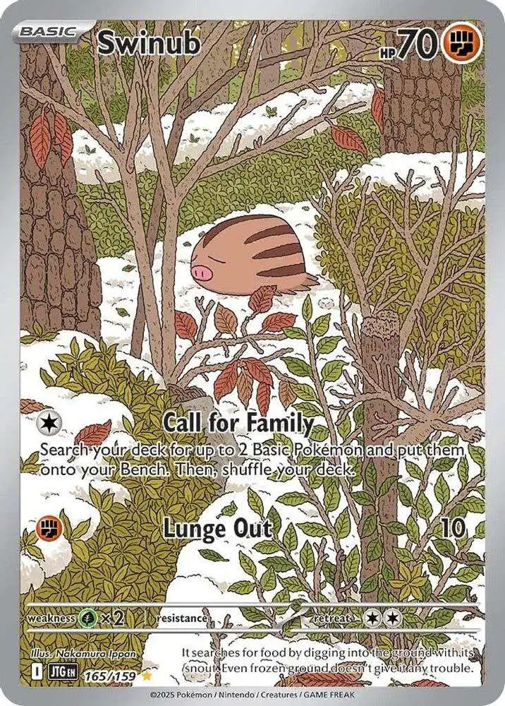 Pokemon Trading Card Game Journey Together Illustration Rare Swinub #165