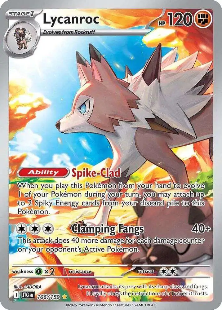 Pokemon Trading Card Game Journey Together Illustration Rare Lycanroc #166