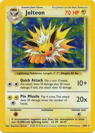 Pokemon Jungle Holo Rare Jolteon #4 [1st Edition] [Heavily Played]