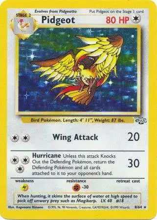 Pokemon Jungle Holo Rare Pidgeot #8 [Damaged]