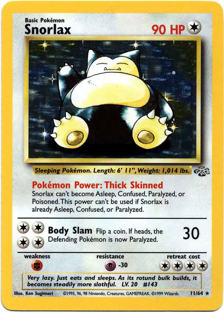 Pokemon Jungle Holo Rare Snorlax #11 [Lightly Played]