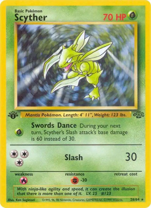 Pokemon Jungle Rare Scyther #26 [Lightly Played]