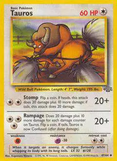 Pokemon Jungle Uncommon Tauros #47 [Lightly Played]